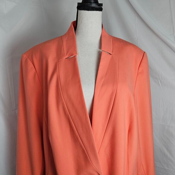Vince Camuto Blazer Womens 20W Coral Single Button Lined Career Jacket Preppy - Picture 2 of 11